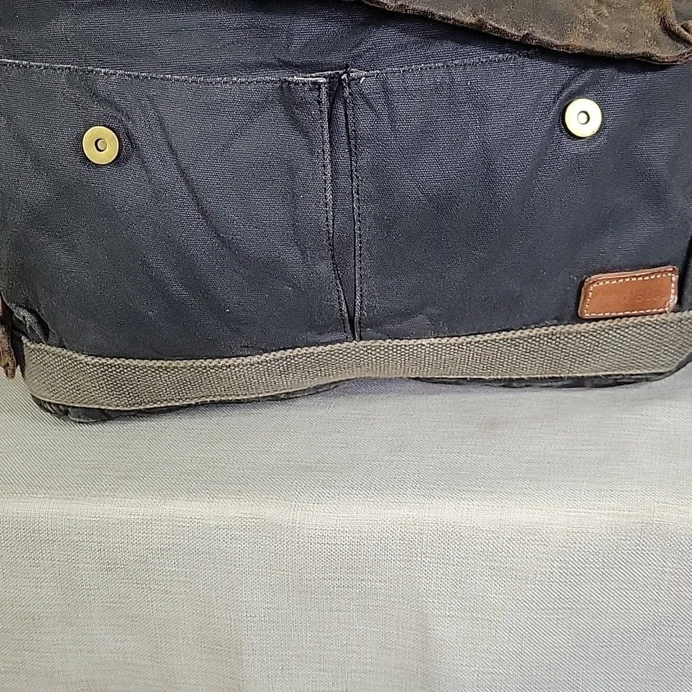 Bed Stu Waxed Canvas Leather Hawkeye Messenger Shoulder Bag